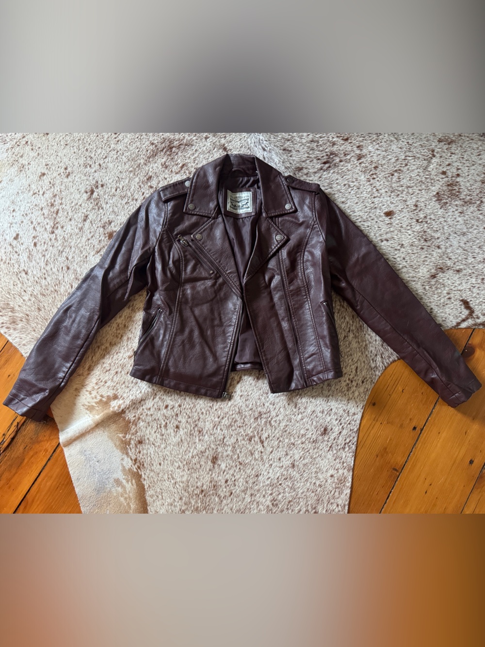 Levi's Burgundy Faux Leather Moto Jacket